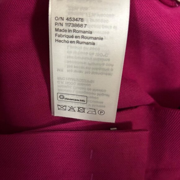 COS Womens Fuchsia Wide-Leg Pleated Linen-Blend Trousers Size 4 - Picture 8 of 10